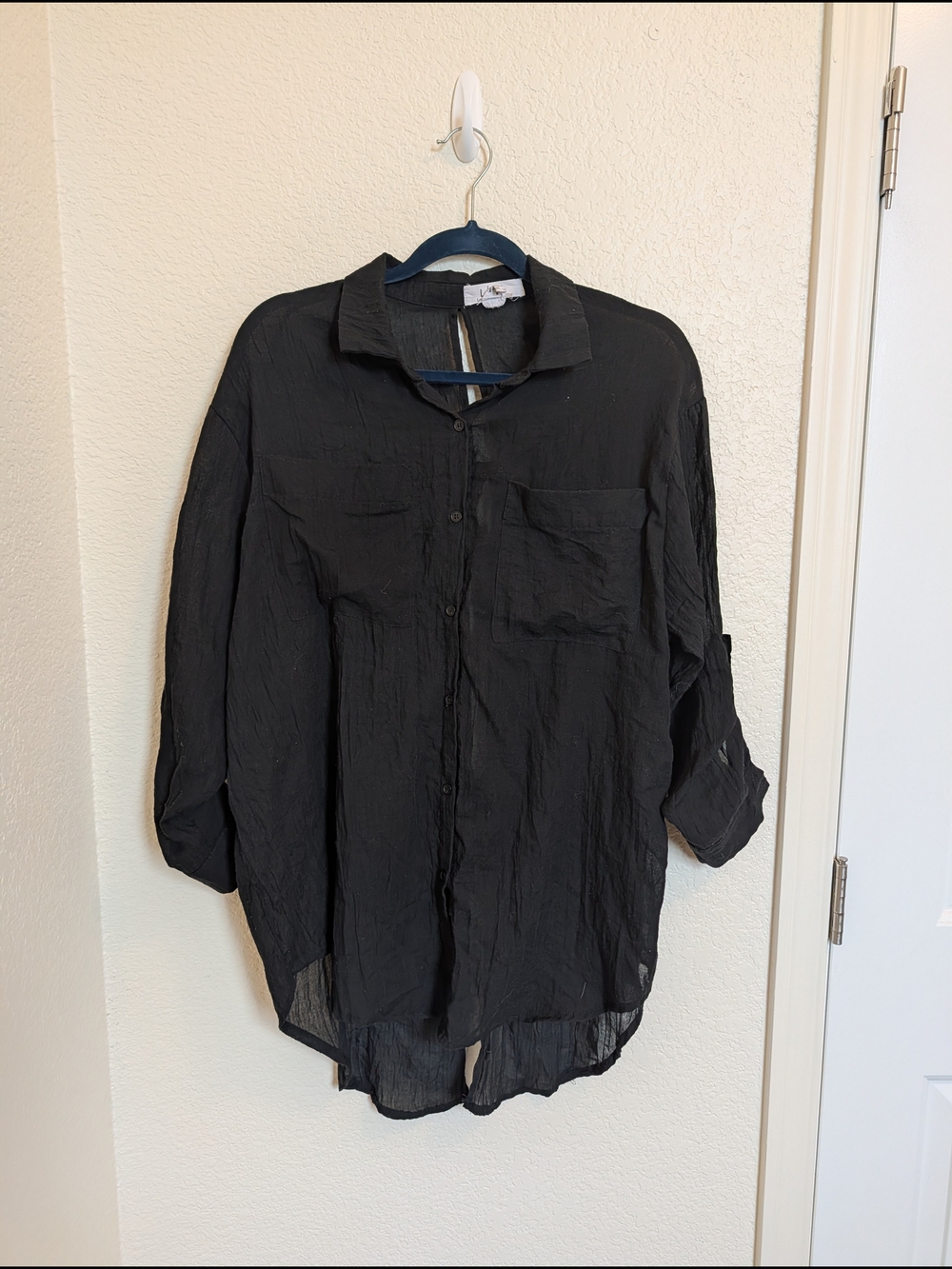 L.I.F.E. Love is for Eternity Womens Black Button Down Shirt medium Whimsygoth
